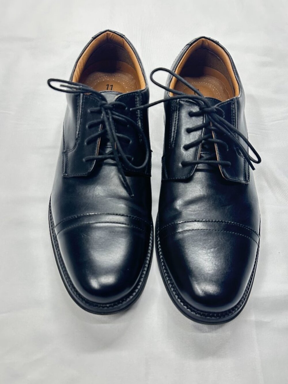 George Men's Black Cap Toe Lace-Up Oxford Dress Shoes
